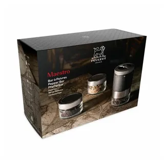 Peugeot Maestro Geschenkset Pfeffermühle U'Select graphit, 11 cm inkl. 3 Premium-Pfeffern