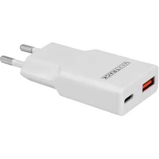 Maxtrack Ladeadapter 30W, USB-C®, USB-A USB PD 3.0, Fast Charge Weiß
