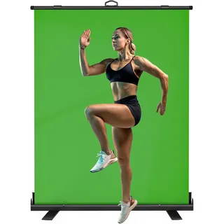 WASJOYE tragbarer grüner Hintergrund, Greenscreen Professioneller Chromakey-Hintergrund für Fotografie, Video, Live Gaming-Streaming,Virtual Studio, TikTok VTuber, 150x200 cm