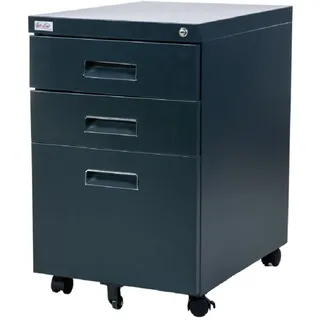 Jet-Line Büro Rollcontainer 3 Schubladen Hängeregistratur abschliessbar Paul anthrazit Rollschrank