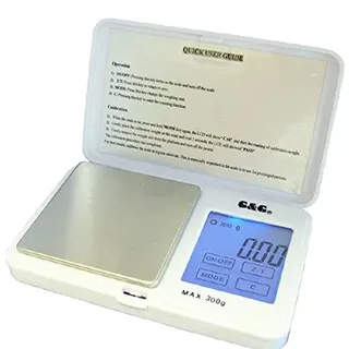 G&G TS 1000g/0.1g Feinwaage Taschenwaage Digitalwaage Münzwaage Goldwaage Scale (Weiß, 1000g x 0.1g)