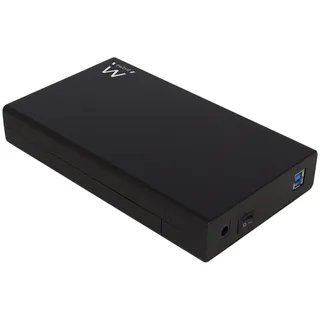 Ewent 3,5 Zoll Festplattengehäuse, USB 3.2 Gen1 (USB 3.0) Festplattengehäuse bis zu 5Gbit/s mit UASP, HDD SSD Gehäuse für SATA I II III, LED ON/Off Taste, Werkzeugfrei/ohne Schrauben, Schwarz