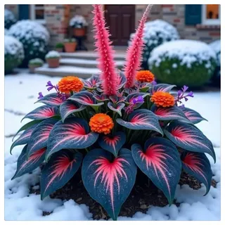 Winterhart pflanzen, Mehrjährige Blumenzwiebel ist winterhart,Blumenzwiebel Mix, Mysteriöse magische Glühbirne, Winterhart zwiebeln-4 Pflanzen Funken Hosta Rhizom