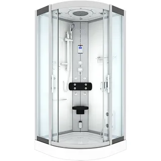 AcquaVapore Dampfdusche Duschtempel Sauna Dusche Duschkabine D46-10T2-EC 90x90 cm mit 2K Scheiben Versiegelung