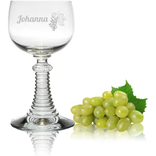 1 personalisiertes Weinrömer Römerglas mit transparentem Fuß, 0,25L ohne Füllmarke - Römerglas mit Gravur Name