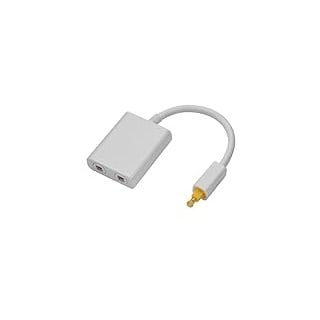 Bewinner Optischer Audio-Adapter, Dual-Port Digitaler Optischer Audio-Splitter-Adapter Audiokabel 1 In 2 Out, Ideal Zum Anschließen von CD-Player und DVD-Player an Receiver und Recorder (Weiss)