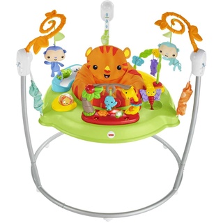 Fisher-Price CHM91 - Spielspaß Rainforest Jumperoo, mit Lichtern und Musik, höhenverstellbar, Babyspielzeug ab der Geburt