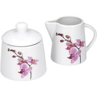 VAN WELL Kaffeeergänzungsset Milchkännchen & Zuckerdose Kyoto Orchidee,