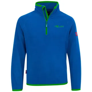 TROLLKIDS Nordland Fleece Mit Halbem Reißverschluss - Medium Blue / Green - 92 cm