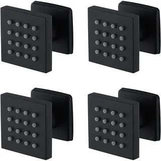 SXLSZ 4 Pcs Seitenbrausen Dusche 2 Zoll Massagedüse Messing Seitenbrause Brause Einstellbar Seitenbrause Dusche Wandbrause Wanddüse Regenbrause Shower Dusche Jet,Schwarz