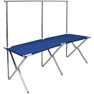 EYEPOWER Verkaufsstand 205x67x70 cm Höhenverstellbare Kleiderstange Klappbarer Marktstand Messestand Verkaufstisch Blau