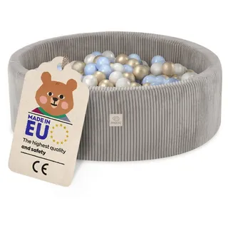 plush nest MISIOO Bällebad mit Schaumstoff-Füllung - 90x30cm - 200 Bälle - Hochwertige Bällebad Bälle für Kinder - Weiches und Sicheres Spielzeug - Waschbar
