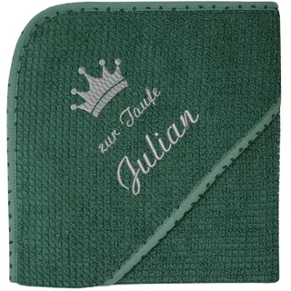 Wolimbo Kapuzenhandtuch Bio-Baumwolle Oeko-TEX 100x100cm piniengrün