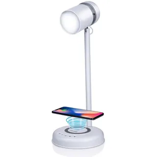 Grundig LED Schreibtischlampe Leuchte 3in1 Wireless Charger Qi Handy Ladestation Lautsprecher