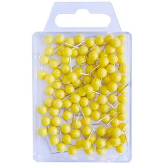 Wedo 56105 Markierungsnadeln Rundkopfnadeln, Nadellänge 16 mm, Kopfdurchmesser 6 mm, 100 Stück,