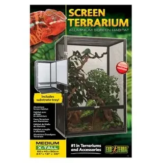 Exo Terra Screen Terrarium, Terrarium aus Aluminium Gaze, 60 x 45 x 90cm