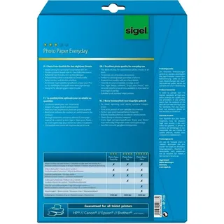 Data Becker Sigel Fotopapier Everyday-plus IP710 DIN A4 200g weiß 20 Bl./Pack.