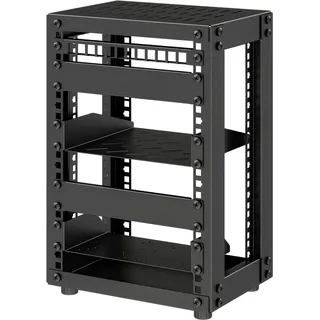 8U Serverschrank, 10 Zoll Mini Server Rack für Netzwerk, Server, A/V-Geräte und DIY-Projekte, 7,87 Zoll Tiefe, Schwarz