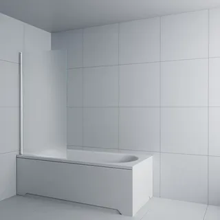 WELLTIME Badewannenaufsatz WELLTIME "BWA Nassau Single foggy", silberfarben, B:80cm H:140cm, Duschwände, Milchglas