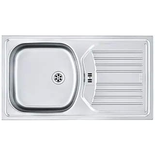 Franke Edelstahlspüle reversibel links Einbauart silberfarben 780 x 435 mm Handbetätigung