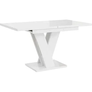MEBLINI Esstisch Ausziehbar - Esszimmertisch Modern - Küchentisch - Säulentisch - Ausziehtisch - Dining Table - Esszimmertische - 120-160x80x75cm... - Weiß