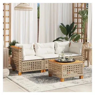 vidaXL Gartensofa 3-Sitzer beige
