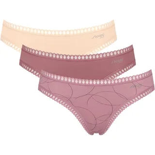 SLOGGI Minislip GO Crush (3er Pack) dehnbare Spitzendetails, Cotton-Mix bunt XL