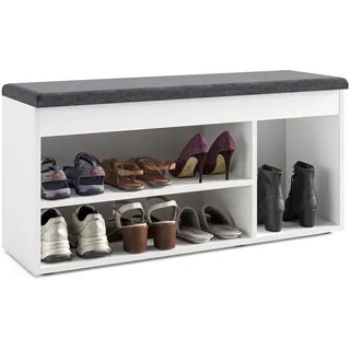 komto Schuhbank 100 x 48 x 32 cm weiß / weiß