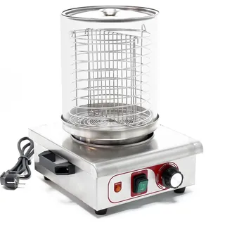 Wiltec Hot Dog Gerät 450 W aus Edelstahl, 260 x 290 x 380 mm, Wurstkocher Würstchenwärmer Hot Dog Maker Eierkocher Dämpfer