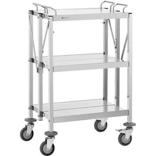 Royal Catering Servierwagen Edelstahl 3 Borde Ablagen: 58 cm 100 kg klappbar - Royal Catering