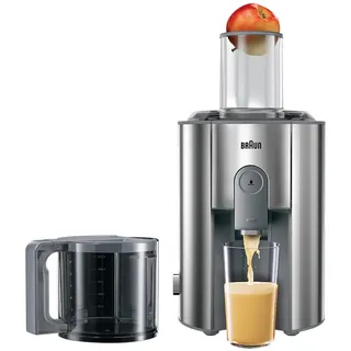 Braun Identity Collection Entsafter J700 - Hochleistungs-Entsafter-System, Großer Einfüllschacht für ganze Früchte, Anti-Tropf-System, 1000 Watt, Edelstahl-Gehäuse, Silber