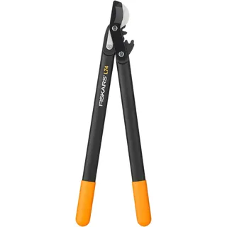 Fiskars PowerGear II Bypass-Getriebeastschere für frisches Holz, Antihaftbeschichtet, Gehärteter Präzisionsstahl, Länge: 55 cm, Schwarz/Orange, L74, 1000582
