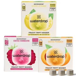waterdrop® Eistee Trio Zitrone Pfirsich Himbeere 36 St