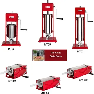 Beeketal Stahl Wurstfüller MT-Serie 3-7L inkl. 4 Fülltüllen + 3 Dichtungen, Größe und Art:3L horizontal