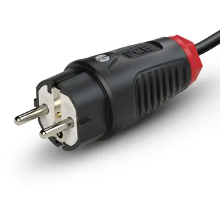 PCE 0521-sr Schutzkontaktstecker Gummi, Thermoplast 250V Schwarz, Rot IP54