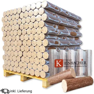 960 kg Nestro Briketts !SONDERAKTION! Hartholzbriketts aus Buche & Eiche | 96 x 10 kg Holzbrikett auf Palette | Energie Kienbacher®