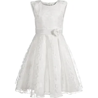 Taufkleid HAPPY GIRLS, Mädchen, Gr. 110, N-Gr, beige (ecru), Web, Obermaterial: 100% Polyester, geblümt, gemustert, unifarben, festlich, Midi, Rundhals, Kleider, mit hochwertiger Spitze