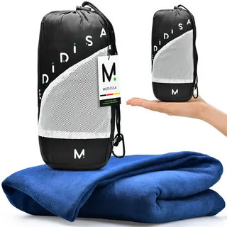 Medidisa | Reisedecke Ultraleicht warm für Reisen & Camping (Fleece, 170x120 cm) - Leichte, warme Decke für Flug & Auto - Campingdecke dünn & atmungsaktiv für Kinder & Erwachsene (Marineblau)