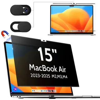Magnetischer Blickschutzfilter für Apple MacBook Air 15 Inch (2023-2026, M2 M3 M4 M5)- A2941 A3114 A3241 A3448, Sichtschutzfilte Abnehmbar Anti Glare Blaulicht Blickschutzfolie Mac Privacy Sichtschutz