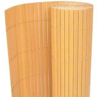 vidaXL Gartenzaun Doppelseitig Sichtschutzzaun Windschutz Sichtschutzmatte Sichtschutz Zaun Balkon Garten Terrasse PVC 90x500cm Gelb