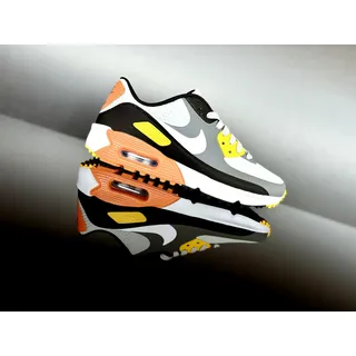 NIKE AIR MAX 90 Sneaker Smoke Grey/Black/Orange Lime weiß Gr.36,5 NEU/OVP