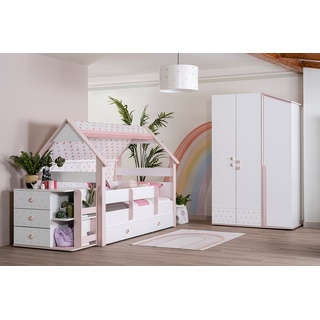 Möbel-Zeit Jugendzimmer-Set Kinderzimmer YUKI Komplettset für Mädchen rosa