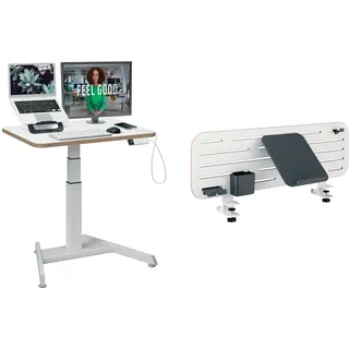 Leitz Ergo 65340001 elektrisch höhenverstellbarer Schreibtisch weiß rechteckig, A-Fuß-Gestell weiß 80,0 x 60,0 cm
