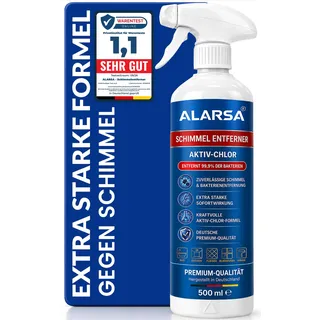Profi Schimmelentferner Aktiv-Chlor Extra Starkes Anti Schimmelspray mit Sofortwirkung Entfernt Schwarzschimmel Stockflecken Hocheffektiv mit Hafteffekt Für Bad Wand Fliesen Fugen Silikon Decken u.v.m