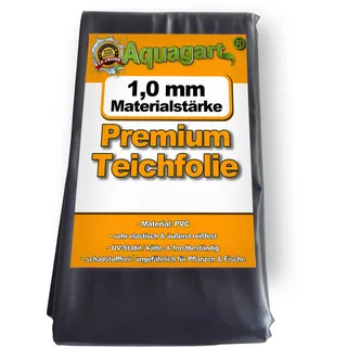 Aquagart Teichfolie PVC 4m x 6m 1,0mm schwarz Folie für den Gartenteich