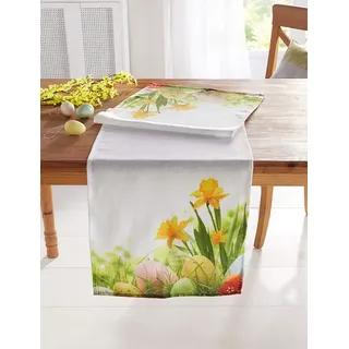 Tischläufer "Ostermorgen" Ostern Tischdecke Läufer Deko Hase Osterei Osterfest