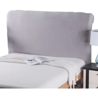 Kopfteilbezug 120 160 180 140 200 cm, Strecken Bettkopfteil Hussen for Gepolsterte-/Holz-/Leder Bett Kopfteil Abdeckung Rechteckiger/Leicht Abgerundeter Bett Staubdicht Schutzhülle(90-110cm,Grau2)