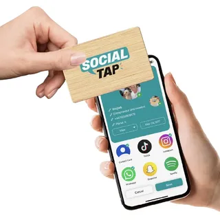 Virtuelle NFC-Visitenkarte aus Bambus | NFC- und QR-Visitenkarte | Holz-Visitenkarte | NFC-Visitenkarte | Keine monatlichen Gebühren
