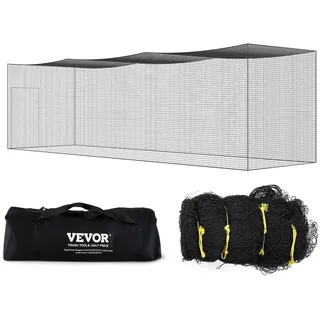 Vevor Baseball-Schlagkäfig-Netz für Zuhause oder Hinterhof 35 Fuß, Baseballkäfig-Netz zum Schlagen und Aufstellen, Baseballnetz, Schlagkäfig, für Kinder oder Erwachsene Schwarz (nur Netz)