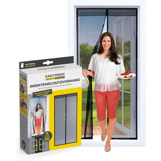 EasyMaxx Moskitonetz Magic Klick 90 x 210 cm Schwarz